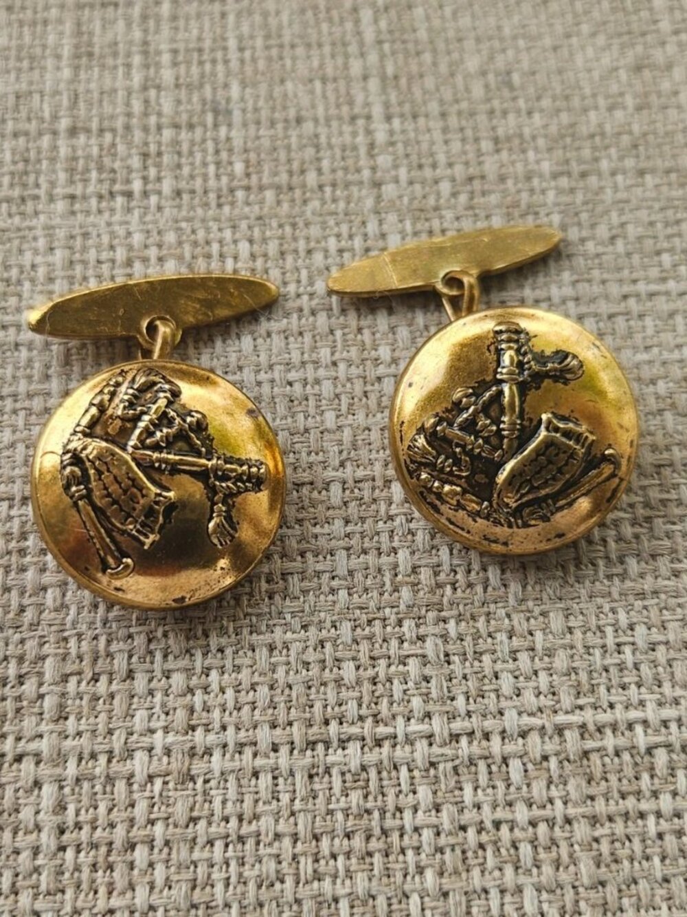 Vintage Cufflinks Gold Tone Fashion Men Jewelry Cuff Links Shirt Cuff Stud - Picture 6 of 8